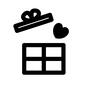 プレゼント プレゼント プレゼント,ハート,リボン,箱,ボックス,包装,ラッピング,ギフト,贈り物,贈答品のシルエット素材