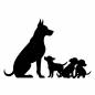 犬の親子 犬の親子 犬,子犬,動物,お座り,親子,生き物,かわいい,ファミリー,スキンシップ,親子愛のシルエット素材
