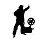 男性とカメラ 男性とカメラ 人物,人,男性,男,男の人,グッド,カメラ,映画,映写機,フィルムのシルエット素材