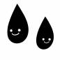 かわいい雫 雨,雫,かわいい,顔,雨粒,梅雨,雨降り,雨の日,水無月,夏のシルエット素材