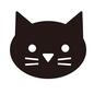 猫 猫 黒猫,正面,顔,アップ,猫,ねこ,ネコ,ペット,動物,かわいいのシルエット素材