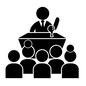 演説 演説 選挙演説,演説,演説台,選挙,講演,講演会,スピーチ,集会,マイク,人物のシルエット素材