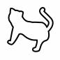 猫　白抜き 猫,立つ,歩く,横向き,1匹,しっぽ,かわいい,動物,装飾,夜のシルエット素材