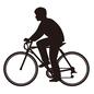 自転車 自転車 乗り物,ロードバイク,人物,1人,男性,自転車,サイクリング,ハンドル,サドル,ペダルのシルエット素材