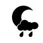 晴れ時々雨 晴れ時々雨 晴れ時々雨,天気,天候,気候,天気予報,月,夜,晴れ,雨,雨降りのシルエット素材