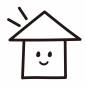 笑顔の家 自宅,家,嬉しい,笑顔,にっこり,物件,住宅,不動産,建物,本のシルエット素材