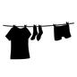 洗濯物 洗濯物 洗濯物,干す,紐,ロープ,Tシャツ,靴下,パンツ,下着,挟む,洗濯ばさみのシルエット素材