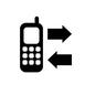 通話 送受信,矢印,フィーチャーフォン,ガラケー,携帯,携帯電話,モバイル,電話,通信機器,通信のシルエット素材