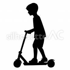 キックボード キックボード,乗る,進むのシルエット素材