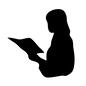 読書する人 読書する人 女性,人物,読書,本を読む,読む,本,読書の秋,横向きのシルエット素材