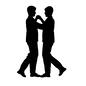 男性 男性 男性,2人,向かい合う,全身,ダンス,踊る,手をつなぐ,長身,手を握る,横向きのシルエット素材