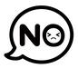 NO NO NO,ノー,ダメ,だめ,無理,吹き出し,顔,困り顔,文字,かわいいのシルエット素材