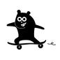 キャラクター キャラクター 熊,クマ,くま,キャラクター,ヒーロー,スケボー,スケートボード,動物,生き物,かわいいのシルエット素材