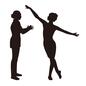 踊る女性 踊る女性 女,女性,踊る,ポーズ,バレエ,コーチ,運動,スポーツ,2人,全身のシルエット素材