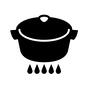 鍋 鍋 ガス代,光熱費,鍋,なべ,両手鍋,料理,ガスコンロ,コンロ,火,入れ物のシルエット素材