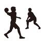 ドッジボール ドッジボール ドッジボール,ボール,投げる,マイナースポーツ,スポーツ,競技,選手,プレー,試合,人物のシルエット素材