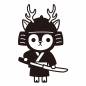 兜を被り刀を持つシカ シカ,兜,武将,正面,刀,ツノ,着物,動物,1匹,こどもの日のシルエット素材
