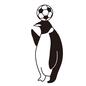 ペンギン ペンギン ペンギン,ぺんぎん,ボール,サッカーボール,全身,横向き,リフティング,乗せる,手を挙げる,片手のシルエット素材