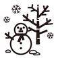 雪だるま 雪だるま,ゆきだるま,スノーマン,雪,雪景色,雪の結晶,結晶,枯れ木,冬,ウィンターのシルエット素材