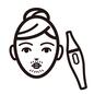 除毛 除毛,女性,顔,アップ,髭,ひげ,ヒゲ,口周り,生える,ムダ毛処理のシルエット素材