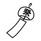 風鈴 風鈴,夏の風物詩,装飾品,短冊,祭,文字,漢字,日本の夏,揺れる,吊り下げるのシルエット素材