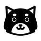 犬 犬 犬,いぬ,イヌ,正面,立ち耳,かわいい,癒し,デフォルメ,アップ,顔のシルエット素材