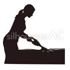 布団クリーナーで布団の掃除 布団,掃除,クリーナーのシルエット素材