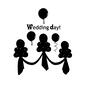 新郎新婦 新郎新婦 招待状,DM,ブライダル,ウエディング,結婚,結婚式,風船,メッセージ,英語のシルエット素材