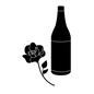 プレゼント プレゼント 花,薔薇,一輪,酒,お酒,父の日,6月,プレゼント,ギフト,贈り物のシルエット素材