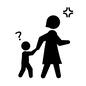 怒る 怒る 怒る,母親,子供,母子,親子,手を繋ぐ,揉め事,はてなマーク,クエスチョンマーク,人物のシルエット素材