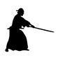 侍 侍 武士,侍,人,人物,男性,全身,横向き,構える,日本刀,武器のシルエット素材