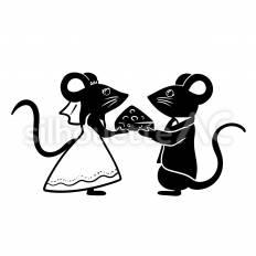ねずみ ねずみ,カップル,結婚のシルエット素材