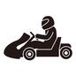 カート カート,乗り物,人,人物,ドライバー,ヘルメット,乗る,運転,レース,横向きのシルエット素材