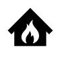 火事 火事 火事,火災,火,炎,家の中,燃える,家,住まい,建物,建物の中のシルエット素材