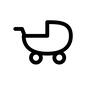 ベビーカー ベビーカー 乗り物,押し車,乳母車,ベビーカー,バギー,赤ちゃん,子供,ベビー用品,側面,線のシルエット素材