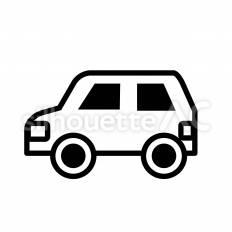 車　横向き　白抜き 車,横向き,白抜きのシルエット素材