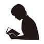 読書をする少年の横顔 読書をする少年の横顔 読書,本,教科書,少年,男の子,子供,人物,上半身,横向き,横顔のシルエット素材