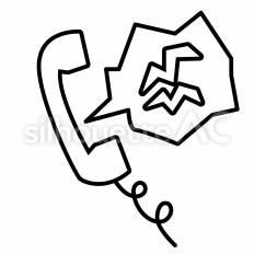 クレーム　白抜き 電話,受話器,吹き出しのシルエット素材