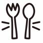 白いフォークとスプーン 白いフォークとスプーン フォーク,スプーン,食事,レストラン,カトラリー,ランチ,ディナー,飲食店,韓国風,かわいいのシルエット素材