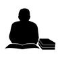 勉強する人 勉強する人 参考書,テキスト,教科書,ノート,男性,生徒,先生,教師,講師,人物のシルエット素材