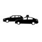 事故車両とパトカー 事故車両とパトカー 横向き,2台,交通事故,事故,事故車,事故車両,ぶつかる,衝突,激突,アクシデントのシルエット素材