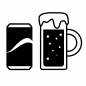 生ビールと缶 缶,ビール,アルコール,飲み物,居酒屋,飲食店,ジュース,生ビール,ジョッキ,酒のシルエット素材