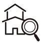 不動産 2階建て,物件探し,戸建て,一戸建て,探す,調べる,検索,リサーチ,家,物件のシルエット素材
