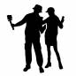 男女のYouTuber 男女のYouTuber 男女,男性,女性,自撮り,youtuber,カップル,配信,撮影,動画,ソフトクリームのシルエット素材