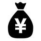 現金袋 現金袋 ¥,現金袋,1袋,円,円マーク,日本円,お金,寄付,賄賂,裏金のシルエット素材