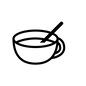 スープ スープ 食器,カップ,ボウル,容器,スプーン,ぽかぽか,ポカポカ,温かい飲み物,熱い,温まるのシルエット素材
