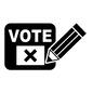 投票 VOTE,選挙権,記入,エンピツ,鉛筆,バツ印,バツ,記号式投票,反対,反対票のシルエット素材