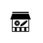 パン屋 ベーグル,フランスパン,店舗,建物,販売,お店,ショップ,外観,パン工房,ベーカリーショップのシルエット素材