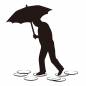 傘を差し歩く人 傘を差し歩く人 男性,傘,差す,歩く,天気,気象,雨,降雨,梅雨,悪天候のシルエット素材