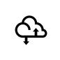 クラウド(同期) クラウド,雲,送信,受信,情報,ストレージ,オンライン,ダウンロード,DL,アップロードのシルエット素材